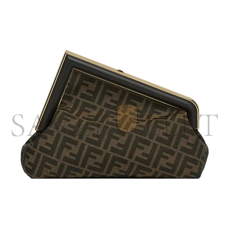 FENDI ZUCCA FIRST SMALL CLUTCH BROWN SHOULDER BAG 8BP137AOQBF1GL7 (32.5*23.5*15cm)